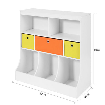 SoBuy | Étagère à livres pour enfants | Coffre à jouets | Étagère de rangement pour enfants | Blanc | KMB26-W