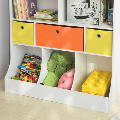 SoBuy | Étagère à livres pour enfants | Coffre à jouets | Étagère de rangement pour enfants | Blanc | KMB26-W