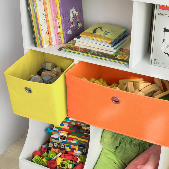 SoBuy | Étagère à livres pour enfants | Coffre à jouets | Étagère de rangement pour enfants | Blanc | KMB26-W