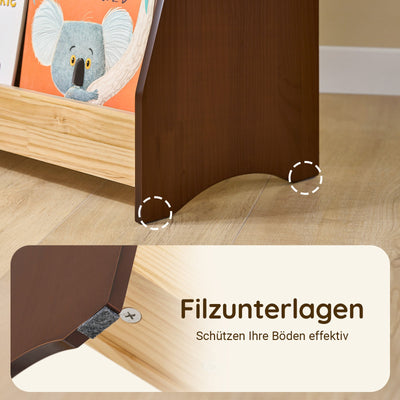 SoBuy | Étagère à Livres pour Enfants | Porte-revues | Meuble de Rangement Enfant | Naturel | KMB32-N