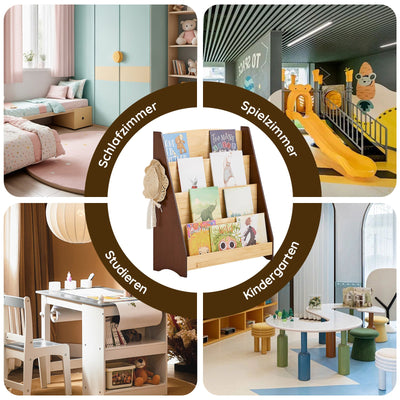 SoBuy | Étagère à Livres pour Enfants | Porte-revues | Meuble de Rangement Enfant | Naturel | KMB32-N