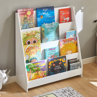SoBuy | Kinderbücherregal | Zeitungsständer | Aufbewahrungsregal für Kinder | KMB32-W
