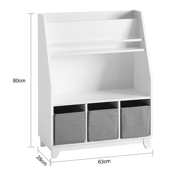 SoBuy | Scaffale per libri per bambini | Scaffale portagiochi | Scaffale portaoggetti per bambini | KMB34-W