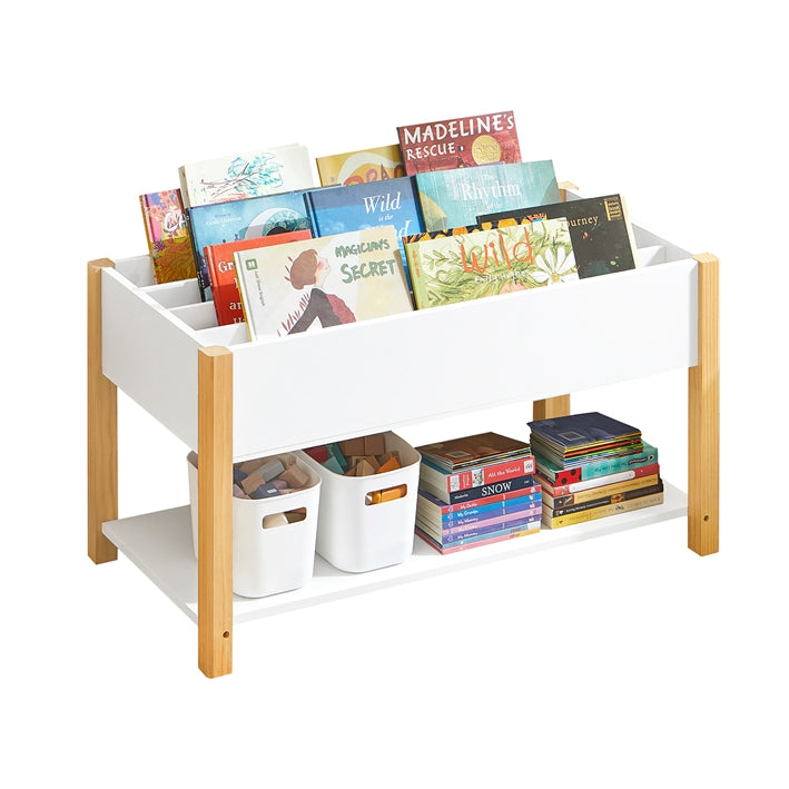 SoBuy | Scaffale portagiochi per bambini | Scaffale porta libri per bambini | Scaffale per cameretta | KMB35-W