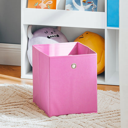 SoBuy | Bibliothèque pour enfants | Coffre à jouets | Étagère de rangement pour enfants | Blanc-rose | KMB37-F