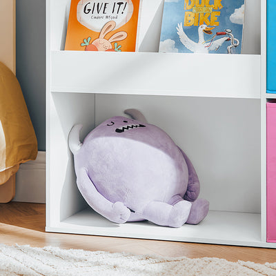 SoBuy | Kinderbücherregal | Spielzeugtruhe | Aufbewahrungsregal für Kinder | Weiß-Rosa | KMB37-F