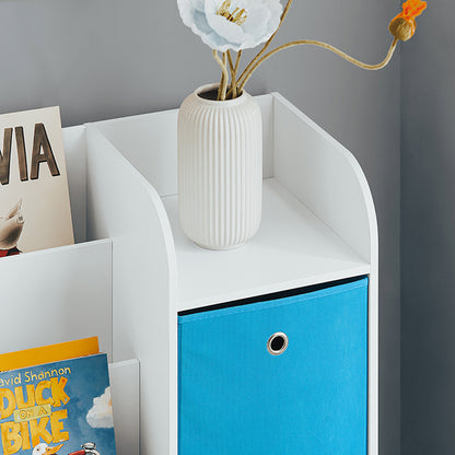 SoBuy | Bibliothèque pour enfants | Coffre à jouets | Étagère de rangement pour enfants | Blanc-rose | KMB37-F