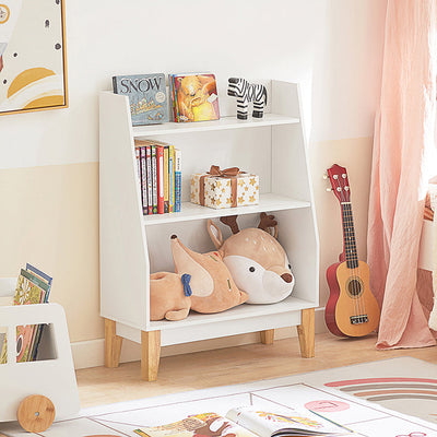 SoBuy | Kinderbücherregal | Aufbewahrungsregal für Kinder | Weiß | KMB47-W