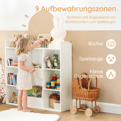 SoBuy | Kinderbücherregal | Spielzeugtruhe | für Kinder | Weiß | KMB55-W