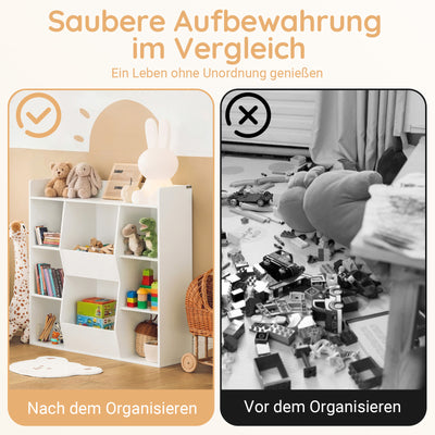SoBuy | Kinderbücherregal | Spielzeugtruhe | für Kinder | Weiß | KMB55-W