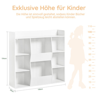 SoBuy | Kinderbücherregal | Spielzeugtruhe | für Kinder | Weiß | KMB55-W