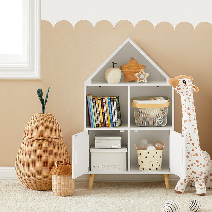 SoBuy | Libreria per bambini | Scaffale per giocattoli | Scaffale da casa Scaffale portaoggetti per bambini | KMB58-W