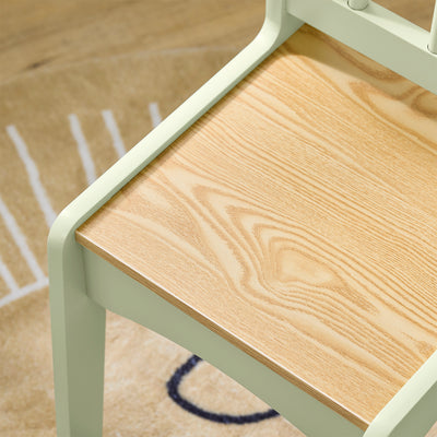 SoBuy | Table enfant avec 1 chaise | Ensemble de sièges enfant | Avec 1 porte-rouleau de papier | Table à dessin enfant | Vert | KMB60-GR