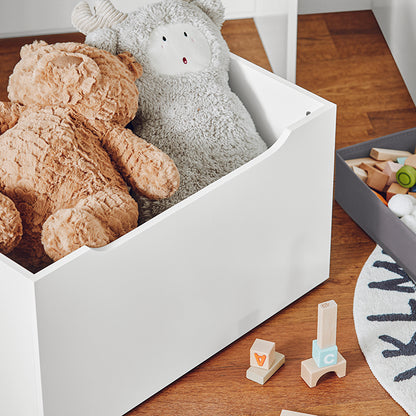 Prévente | SoBuy | Étagère pour enfants avec 2 boîtes en tissu | Bibliothèque | Coffre à jouets à roulettes | KMB71-W