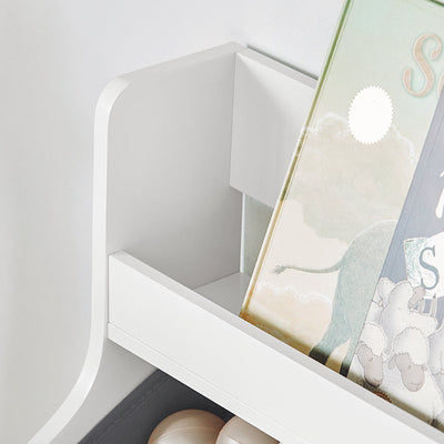 SoBuy | Étagère pour enfants avec 2 bacs en tissu | Bibliothèque | Coffre à jouets avec roulettes | KMB71-W