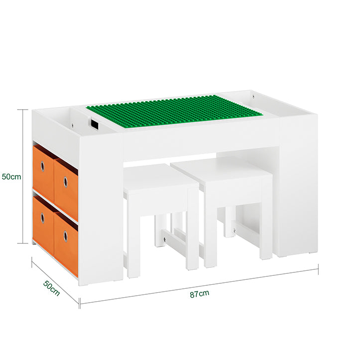 Prevendita | SoBuy | Tavolo per bambini con 2 sedie | Set tavolo e sedie per bambini | Tavolo attività per bambini | Bianco | KMB75-W