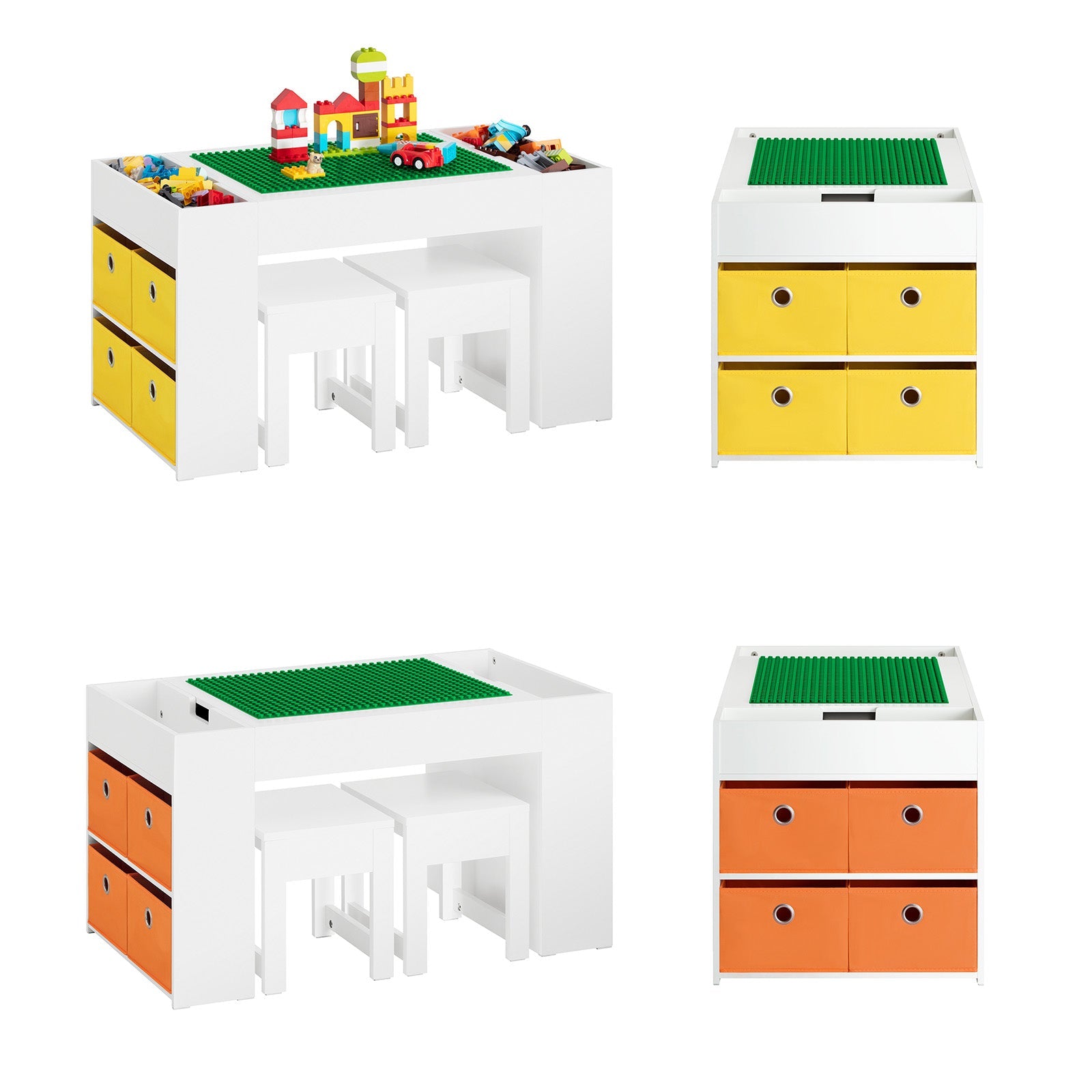 Prévente | SoBuy | Table enfant avec 2 chaises | Ensemble de mobilier pour enfants | Table d'activités pour enfants | Blanc | KMB75-W