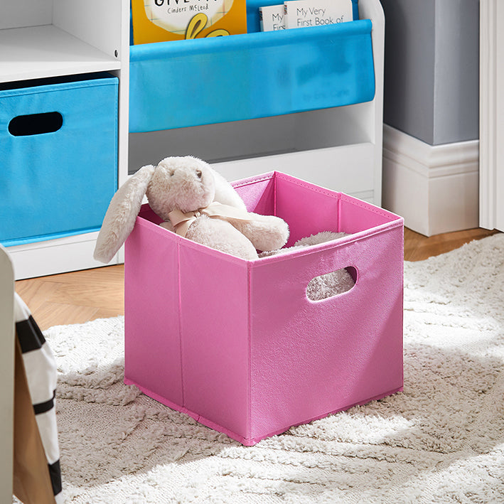 SoBuy | Étagère pour enfants | Bibliothèque enfant | Étagère à jouets | Blanc-Bleu & Rose | KMB76-F
