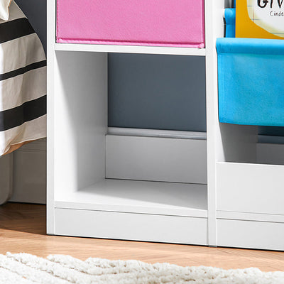SoBuy | Étagère pour enfants | Bibliothèque enfant | Étagère à jouets | Blanc-Bleu & Rose | KMB76-F