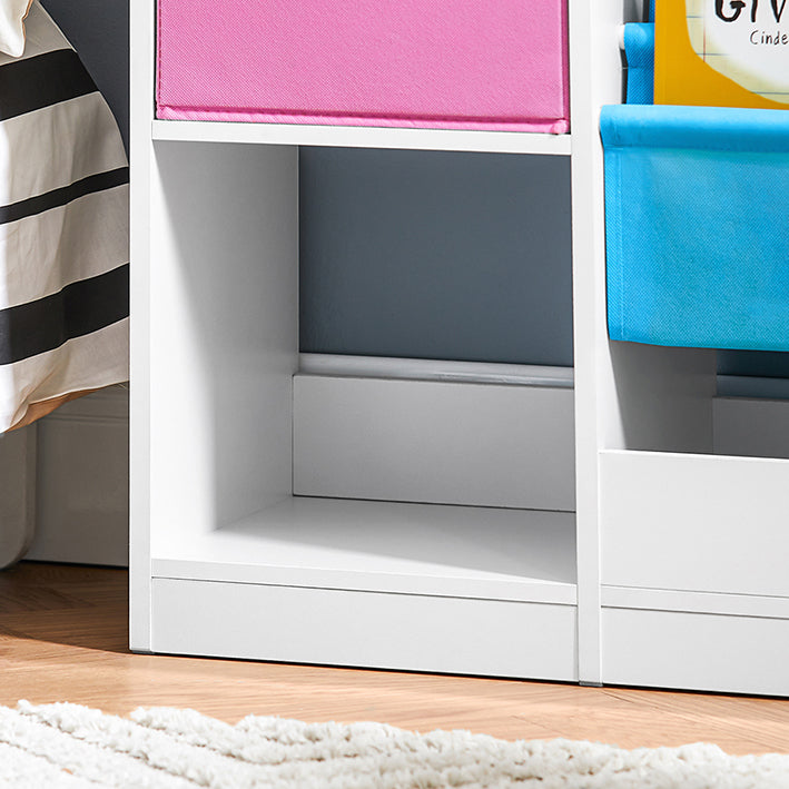 SoBuy | Étagère pour enfants | Bibliothèque enfant | Étagère à jouets | Blanc-Bleu & Rose | KMB76-F
