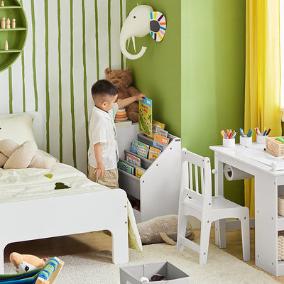 SoBuy | Étagère pour enfants | Étagère à jouets | Bibliothèque | Étagère de rangement pour enfants | KMB76-W 