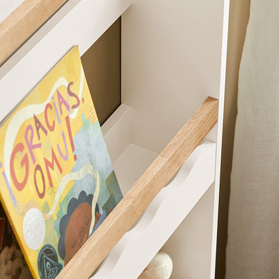 SoBuy | Kinderregal | Bücherregal | Wandregal | Aufbewahrungsregal mit 3 Ablagen | Weiß | KMB77-W