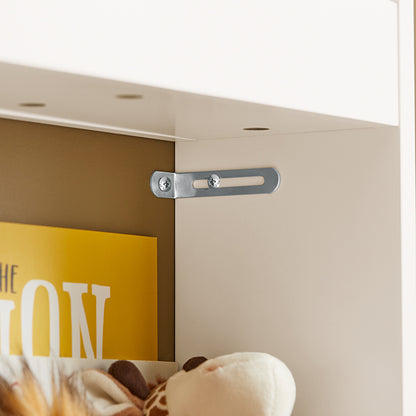 SoBuy | Kinderregal | Bücherregal | Wandregal | Aufbewahrungsregal mit 3 Ablagen | Weiß | KMB77-W