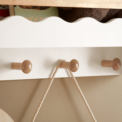 SoBuy | Wandregal | Bücherregal für Kinder | Kindergarderobe mit Ablage | KMB78-W