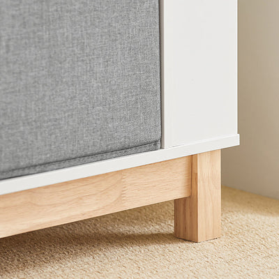 SoBuy | Étagère pour enfants | Bibliothèque | Meuble de rangement pour enfants | Blanc-Naturel | KMB85-W