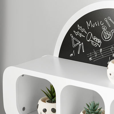 SoBuy | Armoire enfant avec tableau noir semi-circulaire | Étagère enfant | Armoire murale | Étagère suspendue | Blanc-Bleu | KMB86-W 
