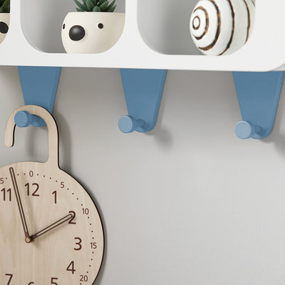 SoBuy | Armoire enfant avec tableau noir semi-circulaire | Étagère enfant | Armoire murale | Étagère suspendue | Blanc-Bleu | KMB86-W 