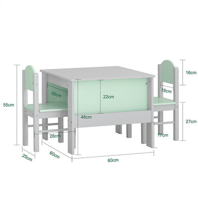 SoBuy | Table et Chaises pour Enfants | Ensemble Table et Chaises Enfant | Table de Dessin pour Enfants | Gris Clair | KMB88-HG
