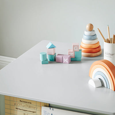 SoBuy | Table et Chaises pour Enfants | Ensemble Table et Chaises Enfant | Table de Dessin pour Enfants | Gris Clair | KMB88-HG