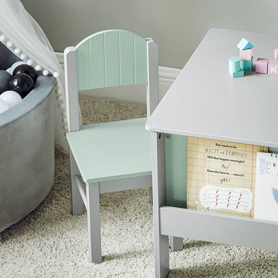 SoBuy | Table et Chaises pour Enfants | Ensemble Table et Chaises Enfant | Table de Dessin pour Enfants | Gris Clair | KMB88-HG