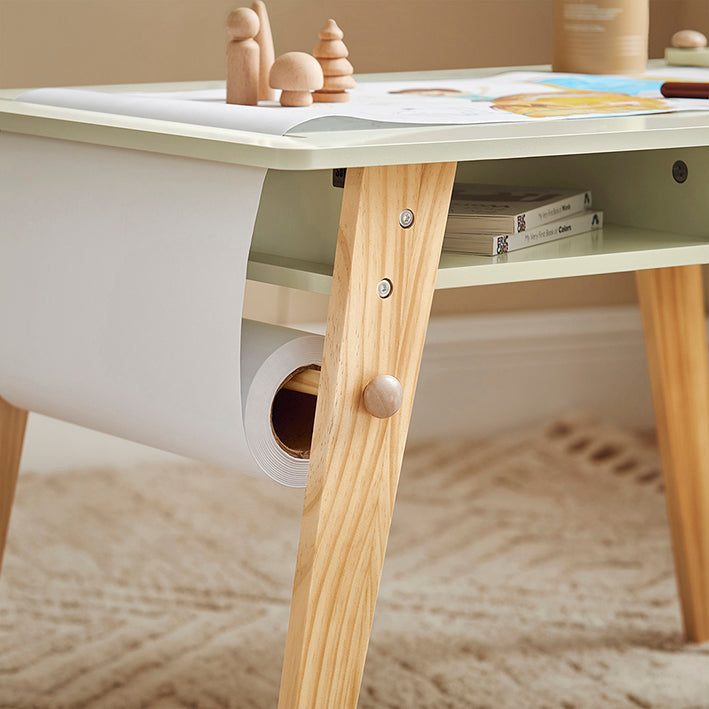 SoBuy | Table et 2 Chaises Enfants | Ensemble Table Chaise Enfant | Table de Jeu Enfant | Table d'Activités pour Enfant | Blanc-Vert | KMB92-GR