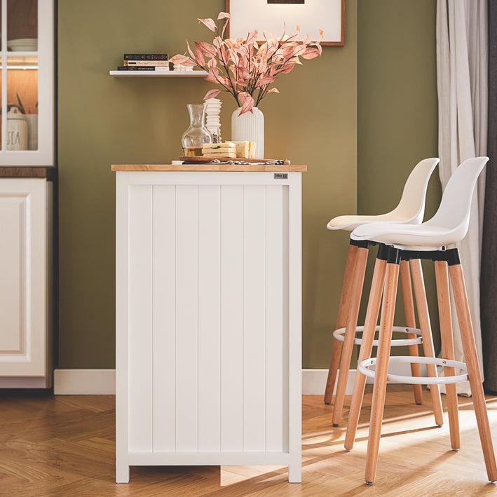 SoBuy | Îlot de cuisine avec 2 paniers en rotin | Meuble de cuisine | Buffet | Commode | Buffet | KNL05-W 