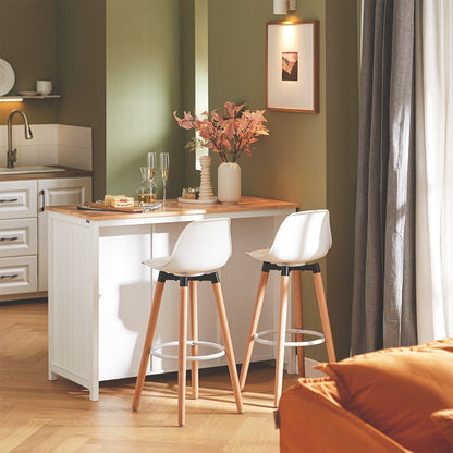 SoBuy | Îlot de cuisine avec 2 paniers en rotin | Meuble de cuisine | Buffet | Commode | Buffet | KNL05-W 