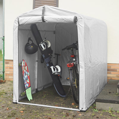 SoBuy | Foliengerätehaus | Gerätehaus | Gartenschuppen Garagenzelt Silber | KLS11