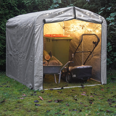 SoBuy | Foliengerätehaus | Gerätehaus | Gartenschuppen Garagenzelt Silber | KLS11