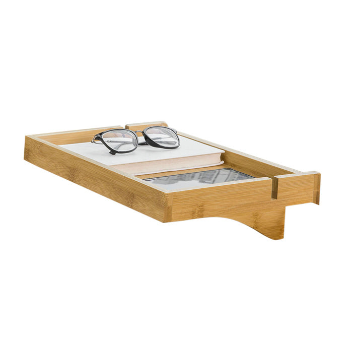 SoBuy | Comodino da letto | con passacavi | comodino in bambù | NKD01-N