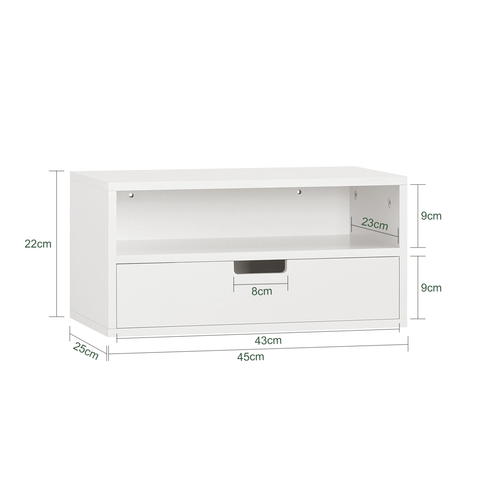 SoBuy | Lot de 2 tables de chevet | Étagère de chevet | Étagère flottante | Armoire murale | NKD03-Wx2