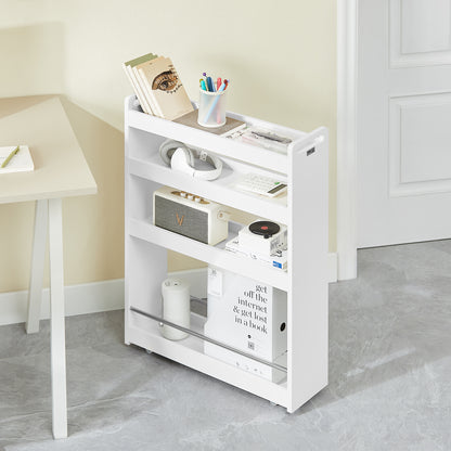 SoBuy | Nischenwagen 18cm breit | Badrollwagen | Küchenregal Weiß | NSR01-W