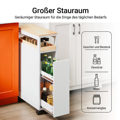 SoBuy | Étagère niche à 3 tiroirs | Étagère de cuisine étroite | Chariot niche | NSR11-WN