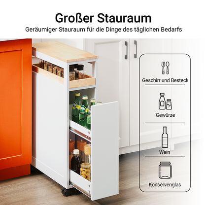 SoBuy | Étagère niche à 3 tiroirs | Étagère de cuisine étroite | Chariot niche | NSR11-WN