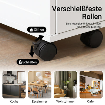 SoBuy | Étagère niche à 3 tiroirs | Étagère de cuisine étroite | Chariot niche | NSR11-WN