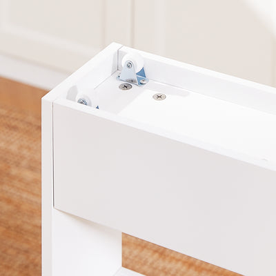 SoBuy | Chariot de rangement 15 cm de large | Chariot de salle de bain | Étagère de cuisine blanche | NSR12-W 