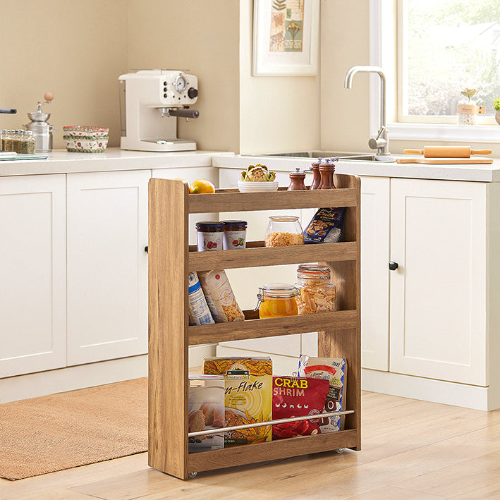 SoBuy | Étagère de niche | Chariot de salle de bain | Étagère de salle de bain | Étagère de cuisine vintage | NSR01-PF