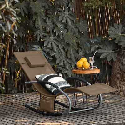 SoBuy Chaise longue bain de soleil 2 places transat pour jardins, cours 63x87x150cm Marron OGS28-BRx2