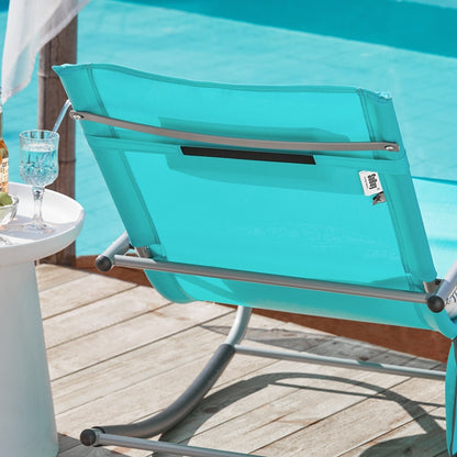 SoBuy Sonnenliege 2-er Set Liegestuhl für Gärten, Höfe 63x87x150cm Türkis OGS28-HBx2