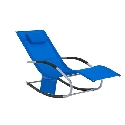 SoBuy Sedia a dondolo sdraio per giardini, cortili 63x87x150cm Blu chiaro OGS28-KB